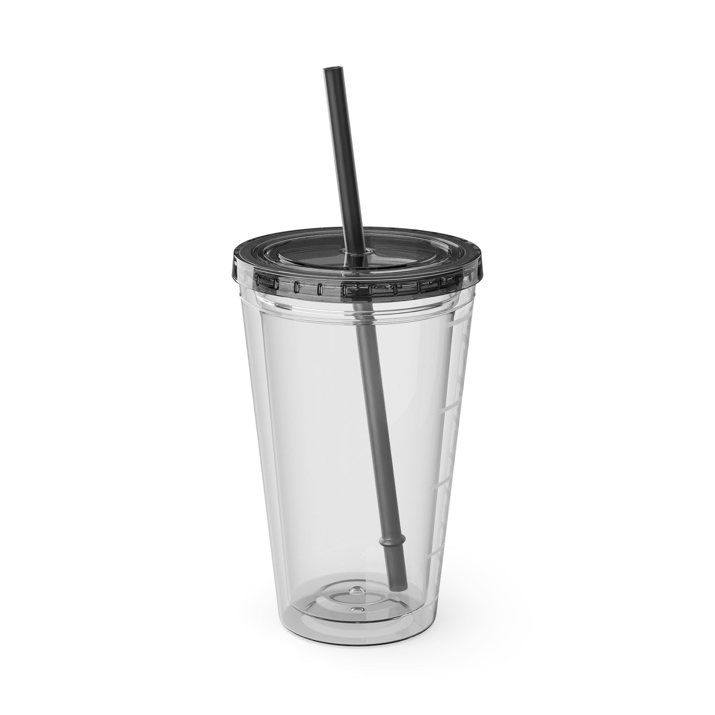 Everyman Marquee Tumbler White Text with Straw, 16oz