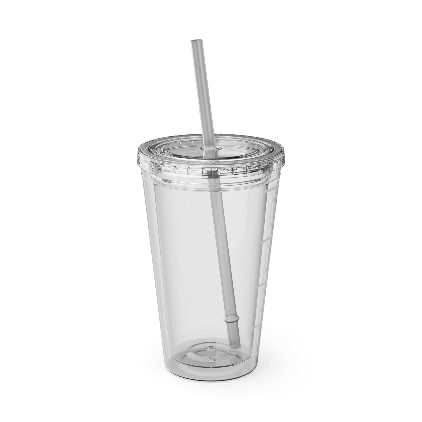 Everyman Marquee Tumbler White Text with Straw, 16oz