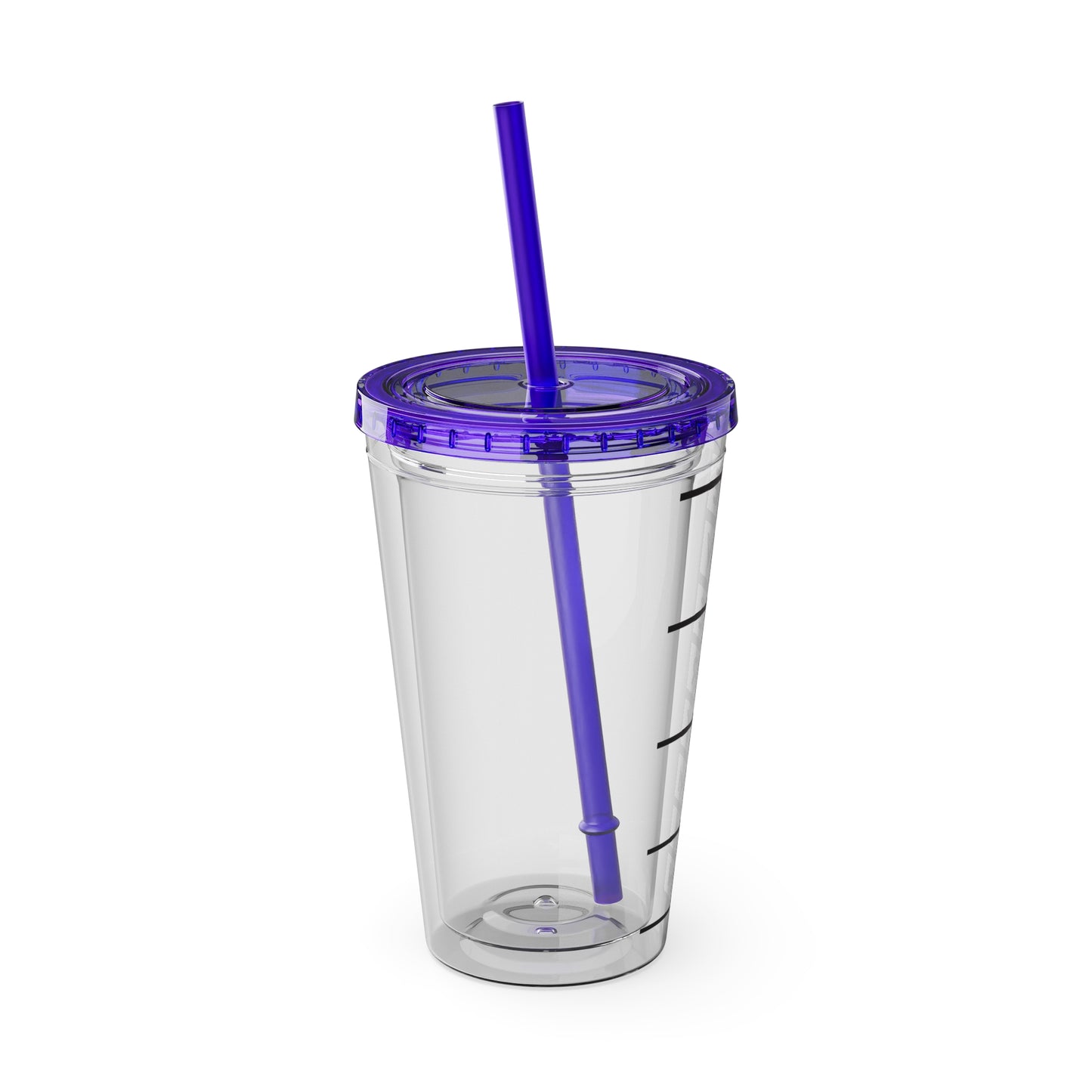 Everyman Marquee Tumbler Black Text with Straw, 16oz