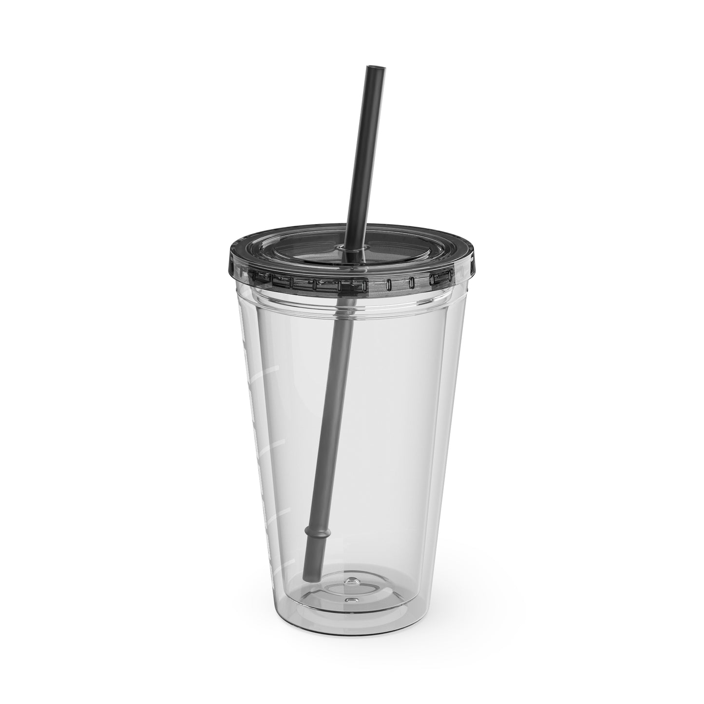 Everyman Marquee Tumbler White Text with Straw, 16oz