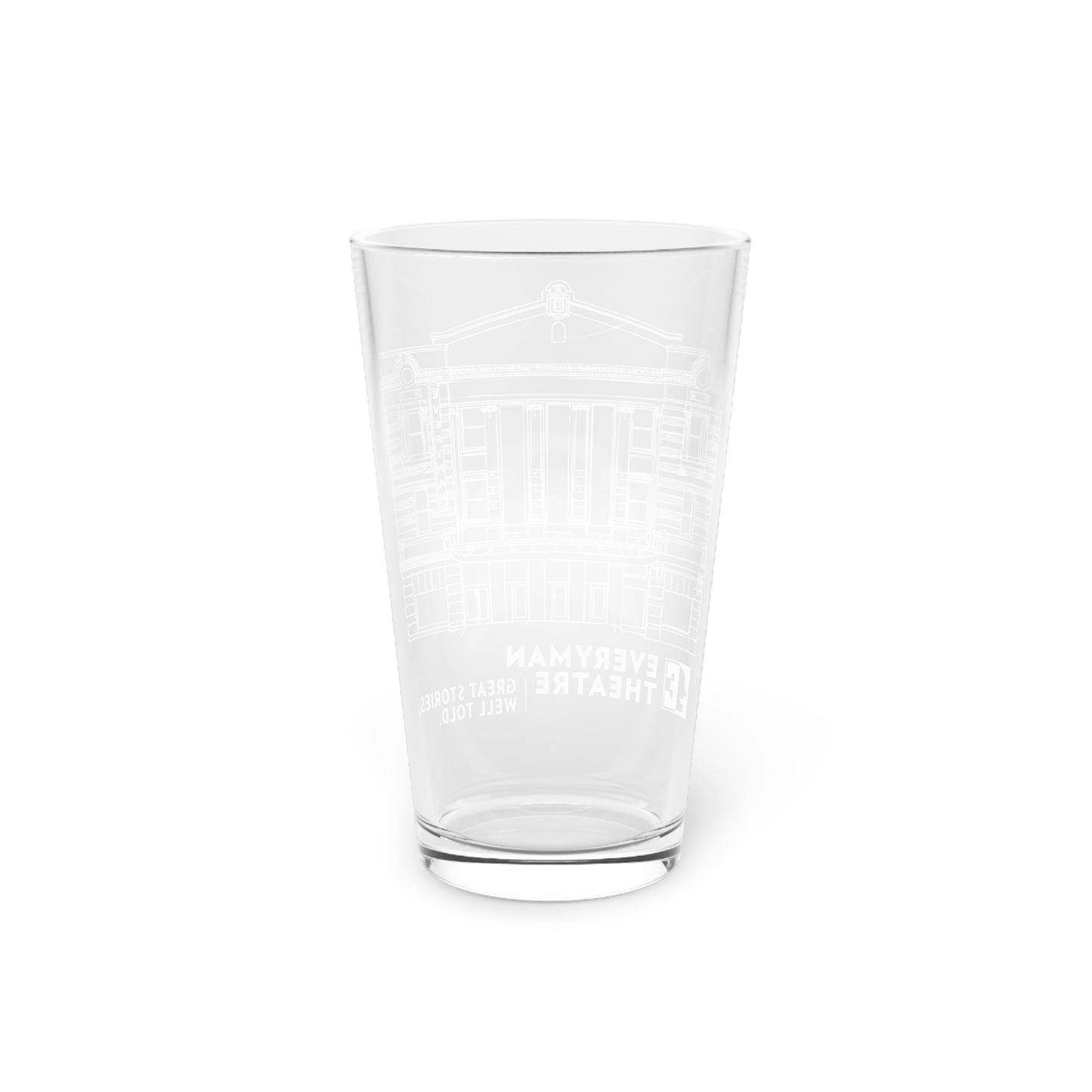 Everyman Theatre Building Outline Pint Glass, 16oz