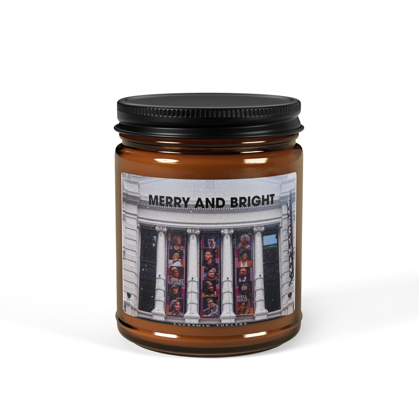 Merry and Bright  Scented Soy Candle (Multi-Size, Amber Jar)