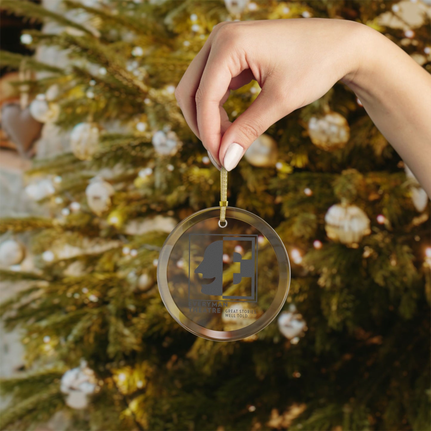 Classic Everyman Glass Ornament in Black