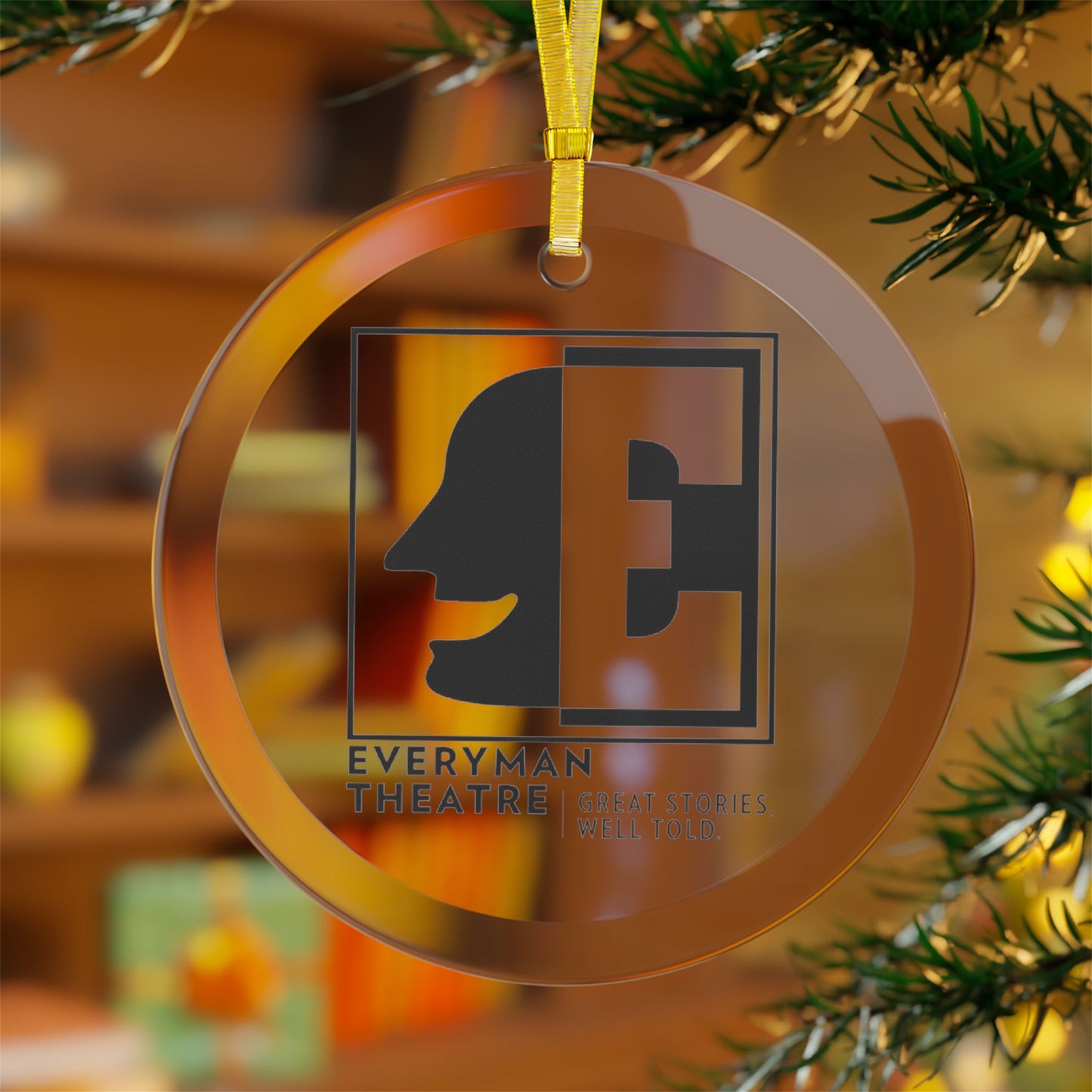 Classic Everyman Glass Ornament in Black