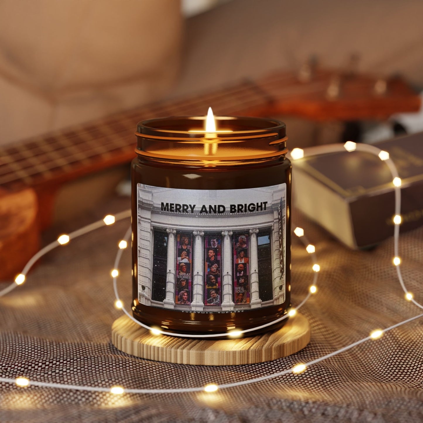 Merry and Bright  Scented Soy Candle (Multi-Size, Amber Jar)